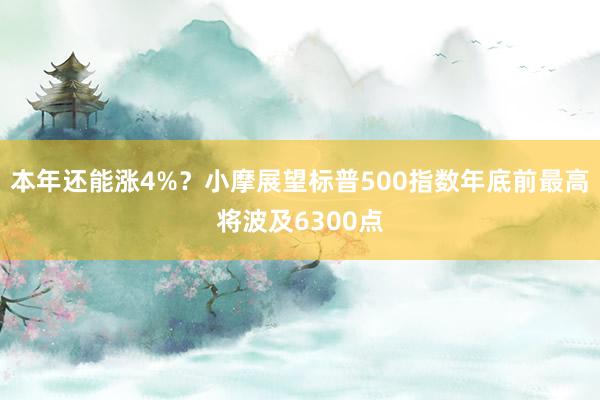 本年还能涨4%？小摩展望标普500指数年底前最高将波及6300点